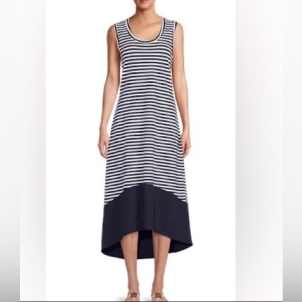 Dress Cotton Blend Sleeveless Scoop Neck Comfortable Summer Maxi Dress XL.
